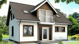 House of aerated concrete with attic floor, the advantages of construction and operation, especially layout