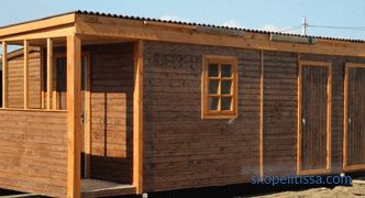 Hozblok with toilet, woodsheds, shower and other buildings under the same roof, buy hozblok in the Moscow region