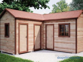 Hozblok with toilet, woodsheds, shower and other buildings under the same roof, buy hozblok in the Moscow region