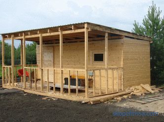 Hozblok with toilet, woodsheds, shower and other buildings under the same roof, buy hozblok in the Moscow region