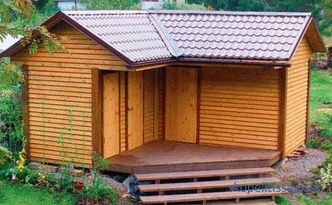 Hozblok with toilet, woodsheds, shower and other buildings under the same roof, buy hozblok in the Moscow region