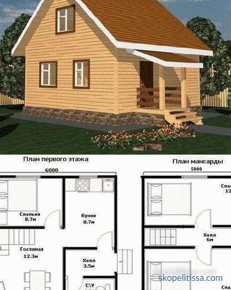 Choosing a house project 6x6 with a mansard - the best ideas