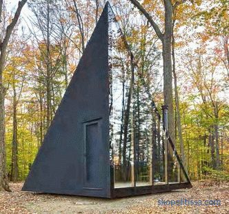 Crystal shaped miniature house in the forest of Lansville