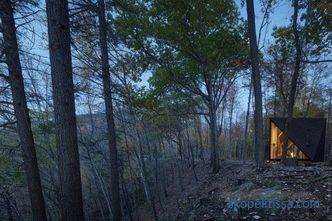Crystal shaped miniature house in the forest of Lansville