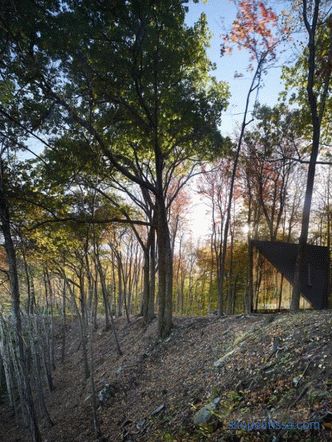 Crystal shaped miniature house in the forest of Lansville