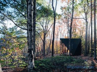 Crystal shaped miniature house in the forest of Lansville