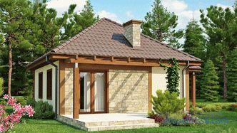 Guest house in the country: projects, features, layout