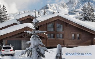 Chalet-style roofs, design details and building materials for a large roof area