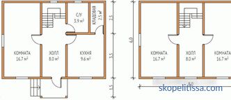 planning, projects with attic one and two-storey houses