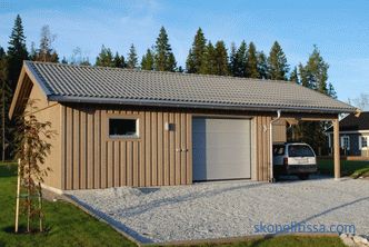 Projects of garages with hozblok (with the economic part): options for buildings