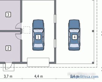 Projects of garages with hozblok (with the economic part): options for buildings