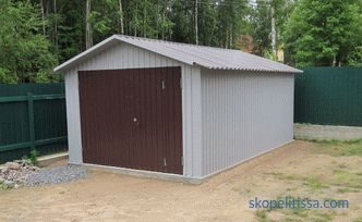 Projects of garages with hozblok (with the economic part): options for buildings