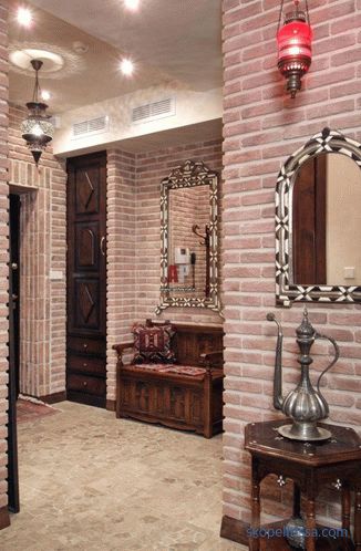 Decorative facing brick: types, application in an interior, rules of laying