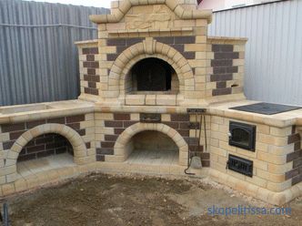 Corner brick grill - features of construction