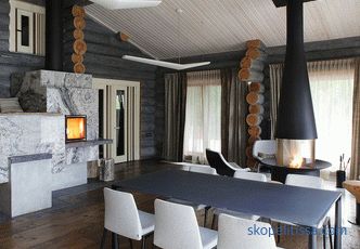 projects and interiors of country wooden houses, design, photo