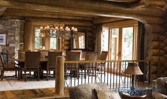 The interior of the wooden house inside: photo and video ideas