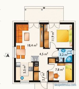 projects and plans of one-storey and two-storey houses, photo