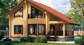 Prices for projects of houses from rounded log in Moscow, photos of projects of one-story houses