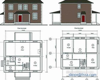 Projects of private houses 10 on 12 one-storey and two-storey, layouts 10x12 in the catalog, prices in Moscow, photos