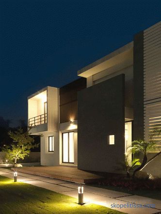 Design of a modern two-story house with a flat roof