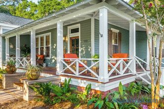 Summer house with a veranda, garden house projects with a terrace, turnkey construction in Moscow