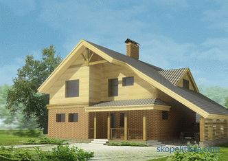 Projects of combined houses made of stone and wood for turnkey construction in Moscow