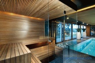 Bathhouse with a pool inside: projects, planning, construction, construction