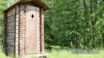 Wooden toilet to give, views, how to build, schemes, photos