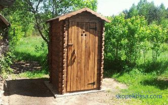 Wooden toilet to give, views, how to build, schemes, photos