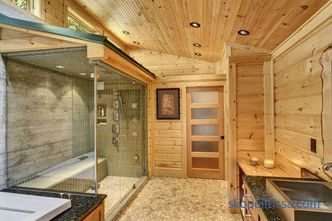 Bathroom design in a wooden house - the rules of arrangement of modern interior