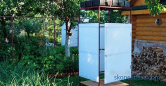 Buy a plastic shower tank with heated, summer shower for garden: price in Moscow