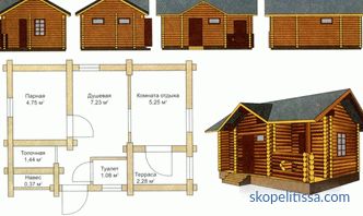 projects of wooden baths from a log house, photos, prices for construction in Moscow