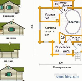 projects of wooden baths from a log house, photos, prices for construction in Moscow