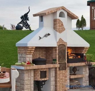 stoves and barbecues, photos and schemes, building layers, barbecue of brick and concrete, photo, video
